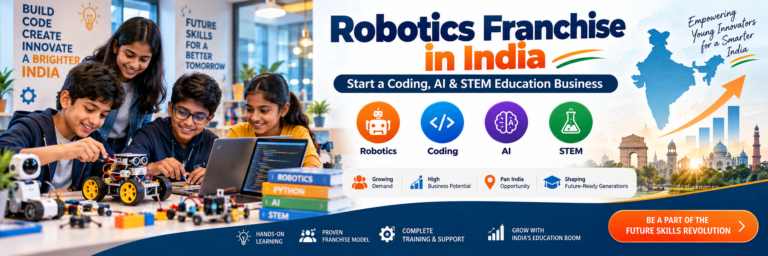 Robotics Franchise in India by Junior Engineers offering Coding, AI and STEM Education Franchise opportunities for entrepreneurs and educators